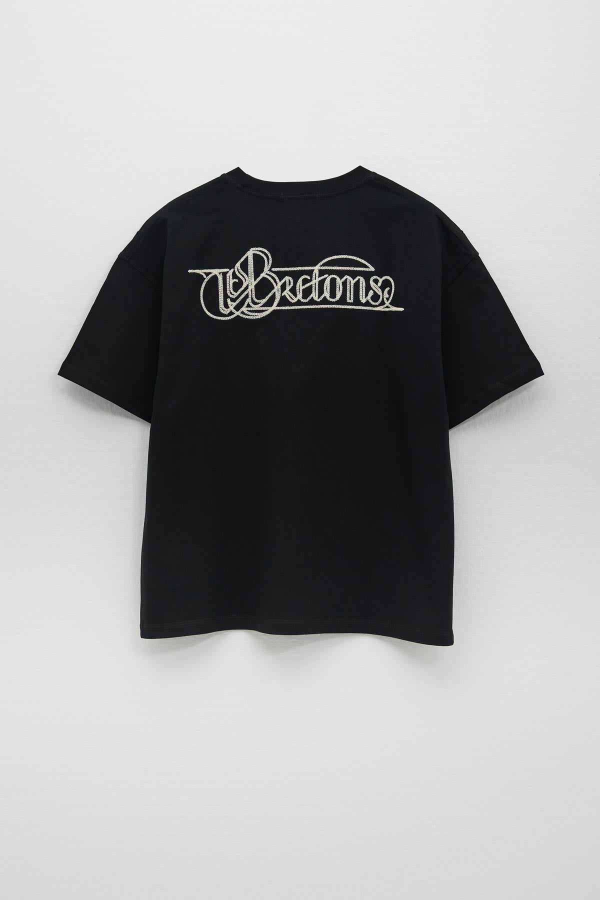 SHORT SLEEVE COTTON T-SHIRT WITH "LES BRETONS" EMBROIDERY