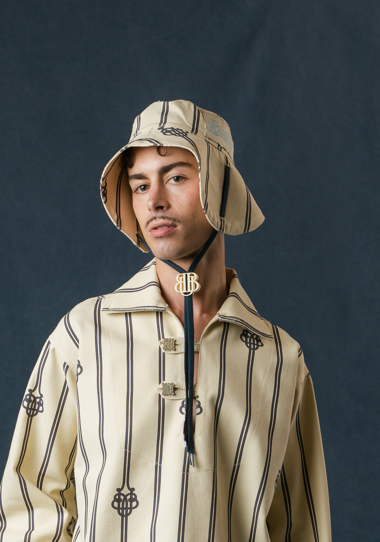 UB MONOGRAM LARGE ROPE WIDE BRIM HAT