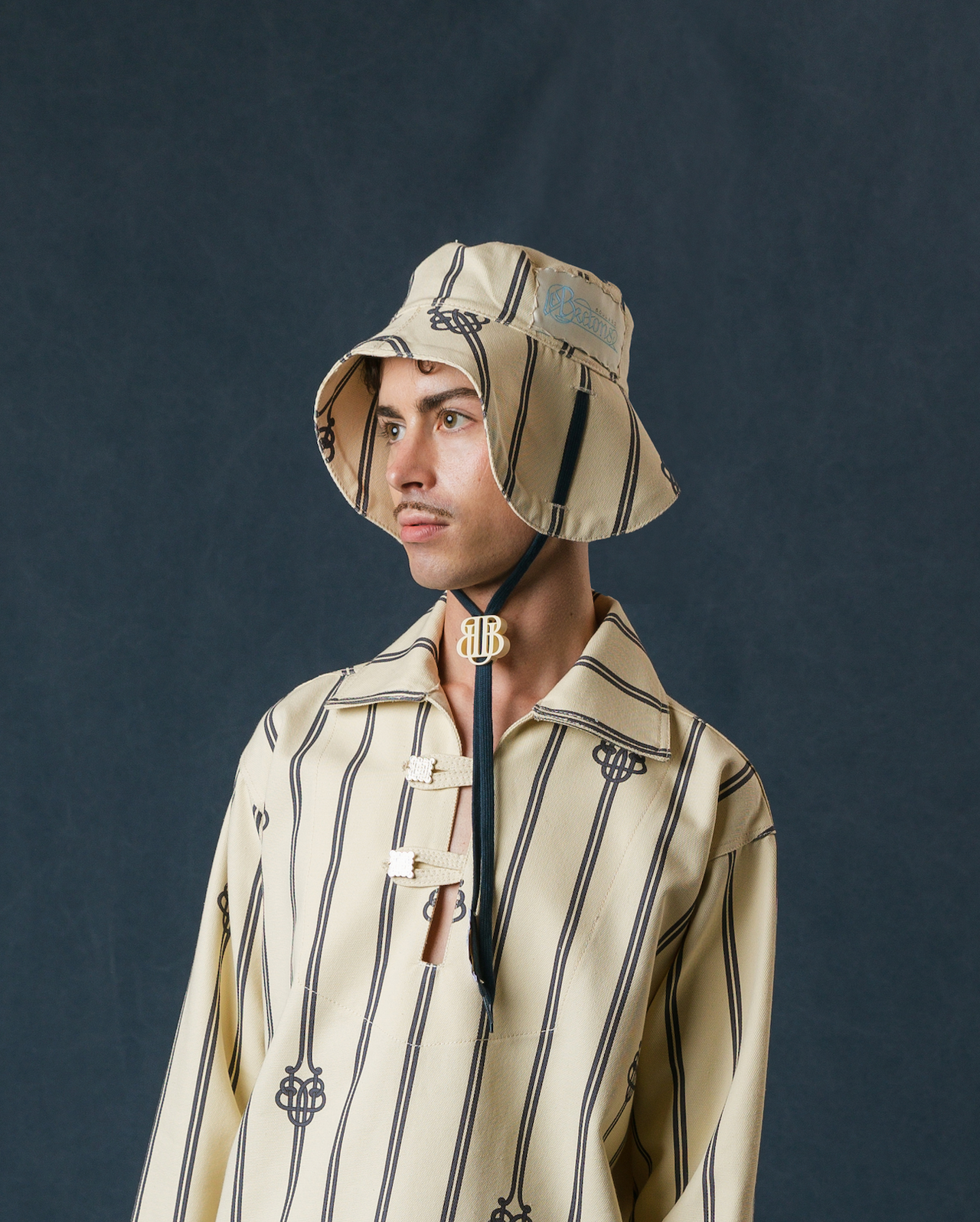 UB MONOGRAM LARGE ROPE WIDE BRIM HAT