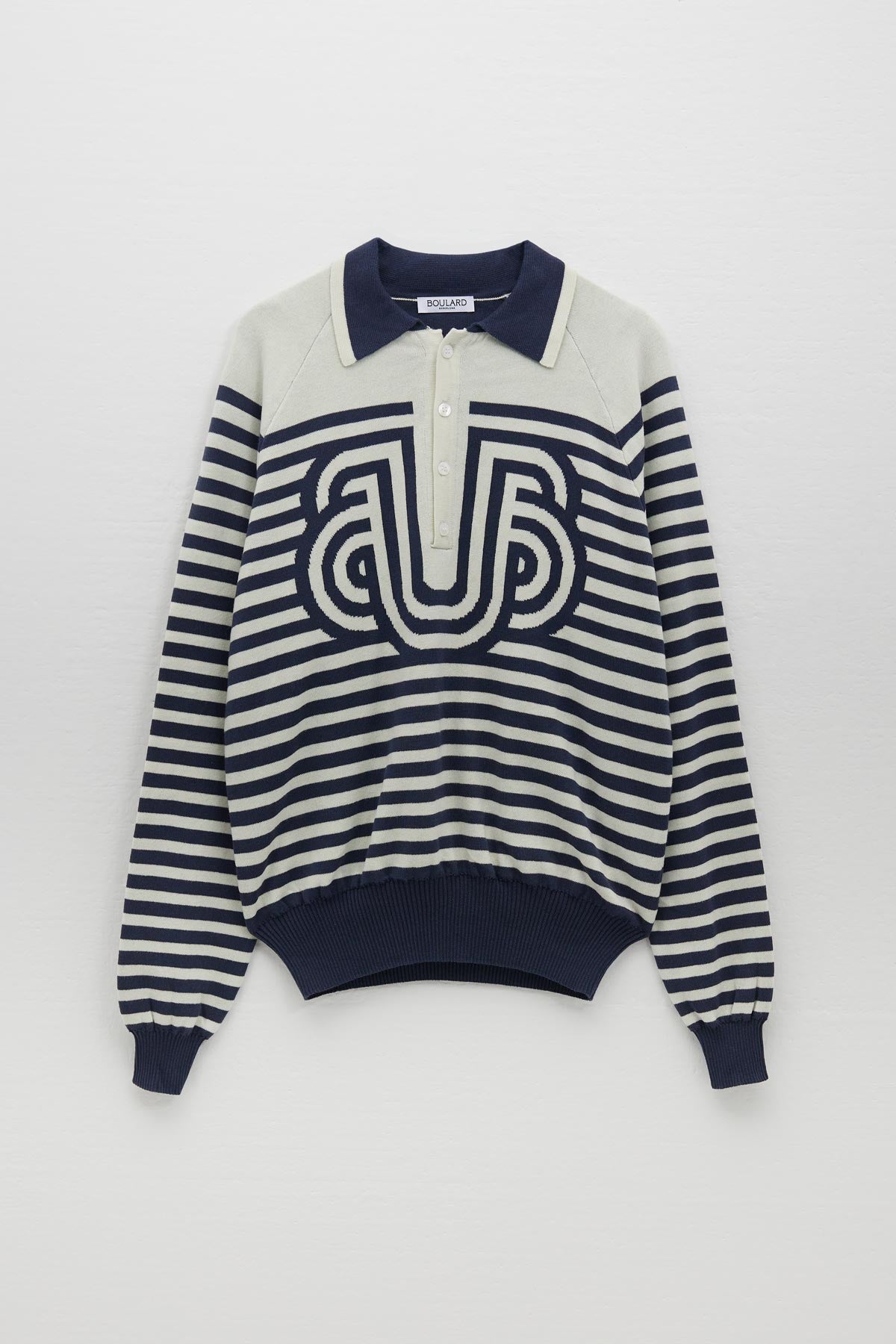 RAGLAN SLEEVE POLO SHIRT WITH TUBULAR JACQUARD UB FLAG