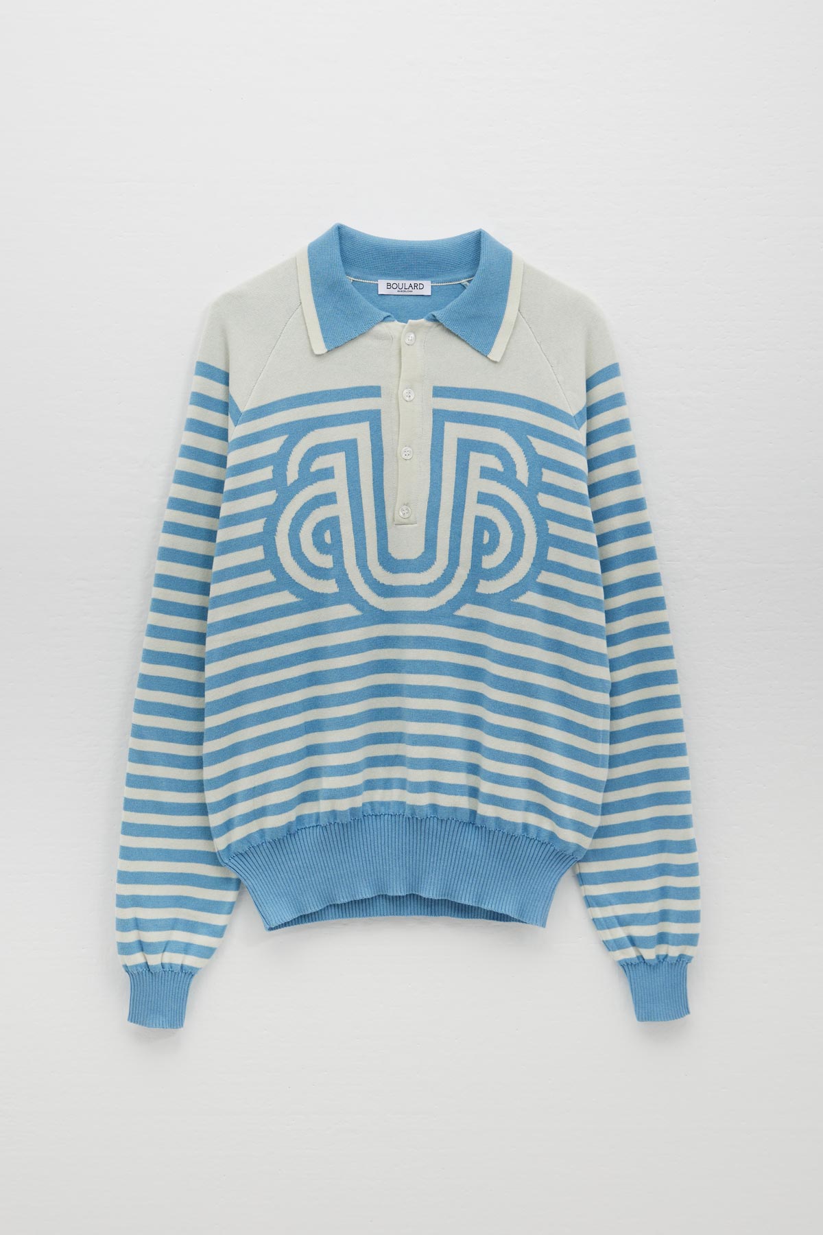 RAGLAN SLEEVE POLO SHIRT WITH TUBULAR JACQUARD UB FLAG