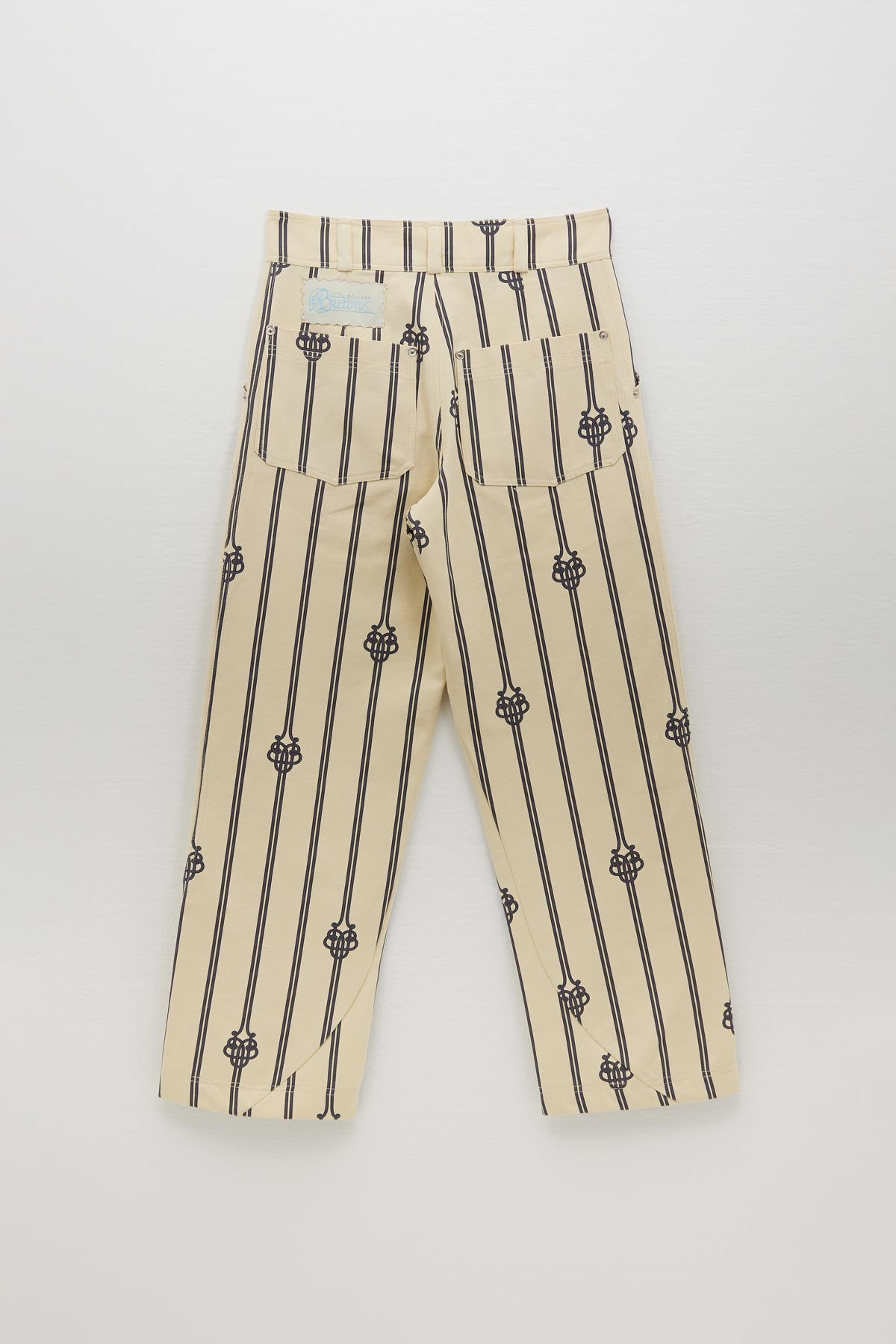 UB LARGE MONOGRAM COTTON CARPENTER PANTS WITH FRONT PRINT
