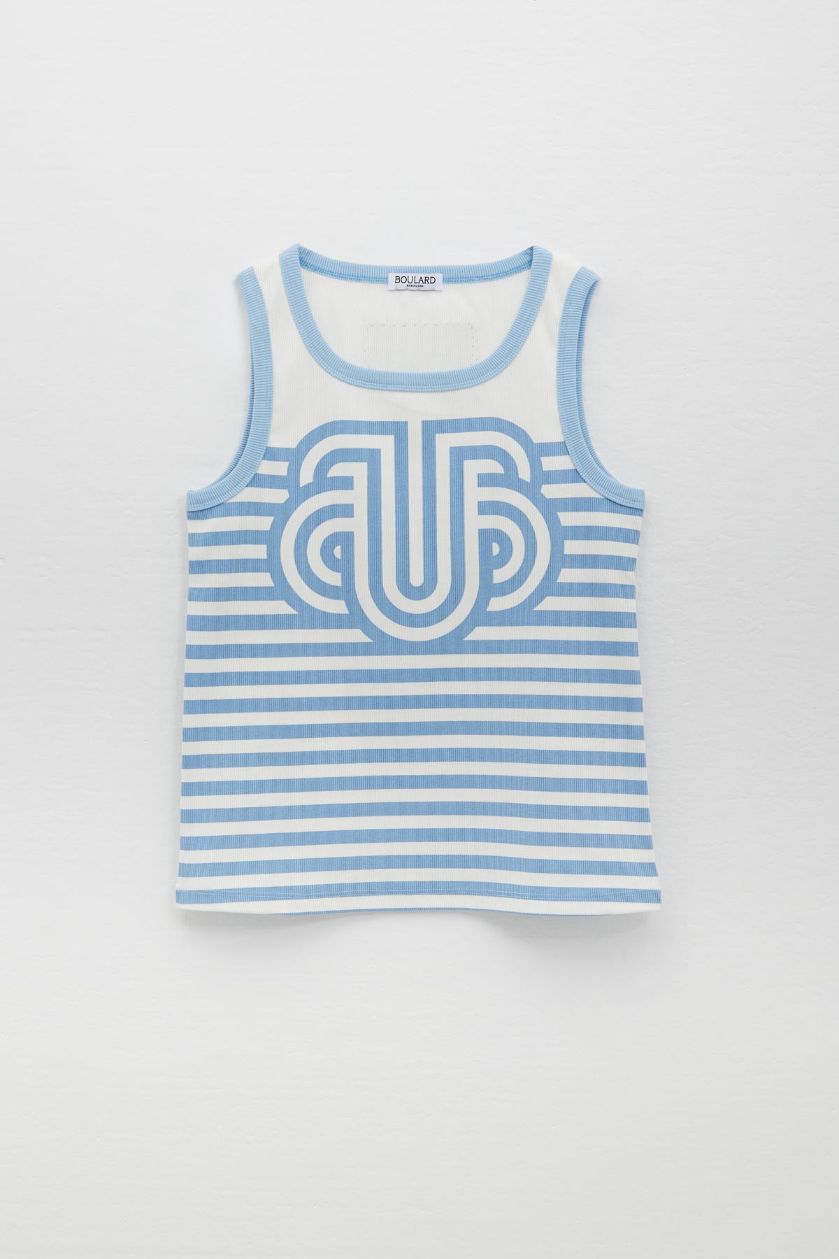 "LE MARCEL" RIBBED COTTON TANK TOP WITH UB PRINTED FLAG