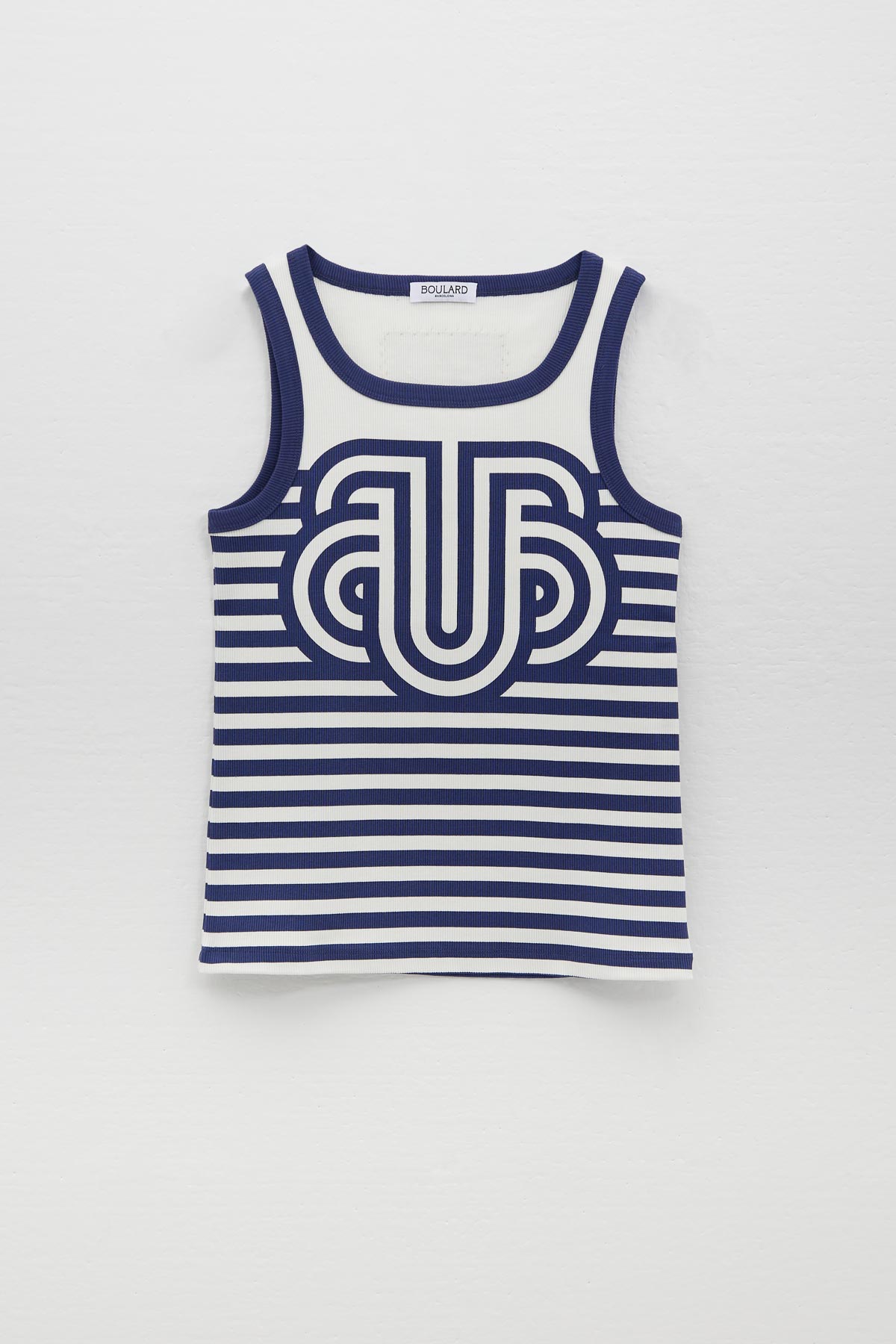 "LE MARCEL" RIBBED COTTON TANK TOP WITH UB PRINTED FLAG