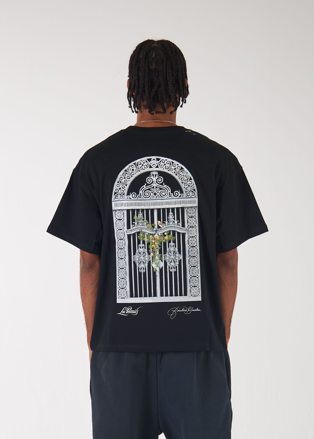 SHORT SLEEVE COTTON T-SHIRT GRAY PORTAL