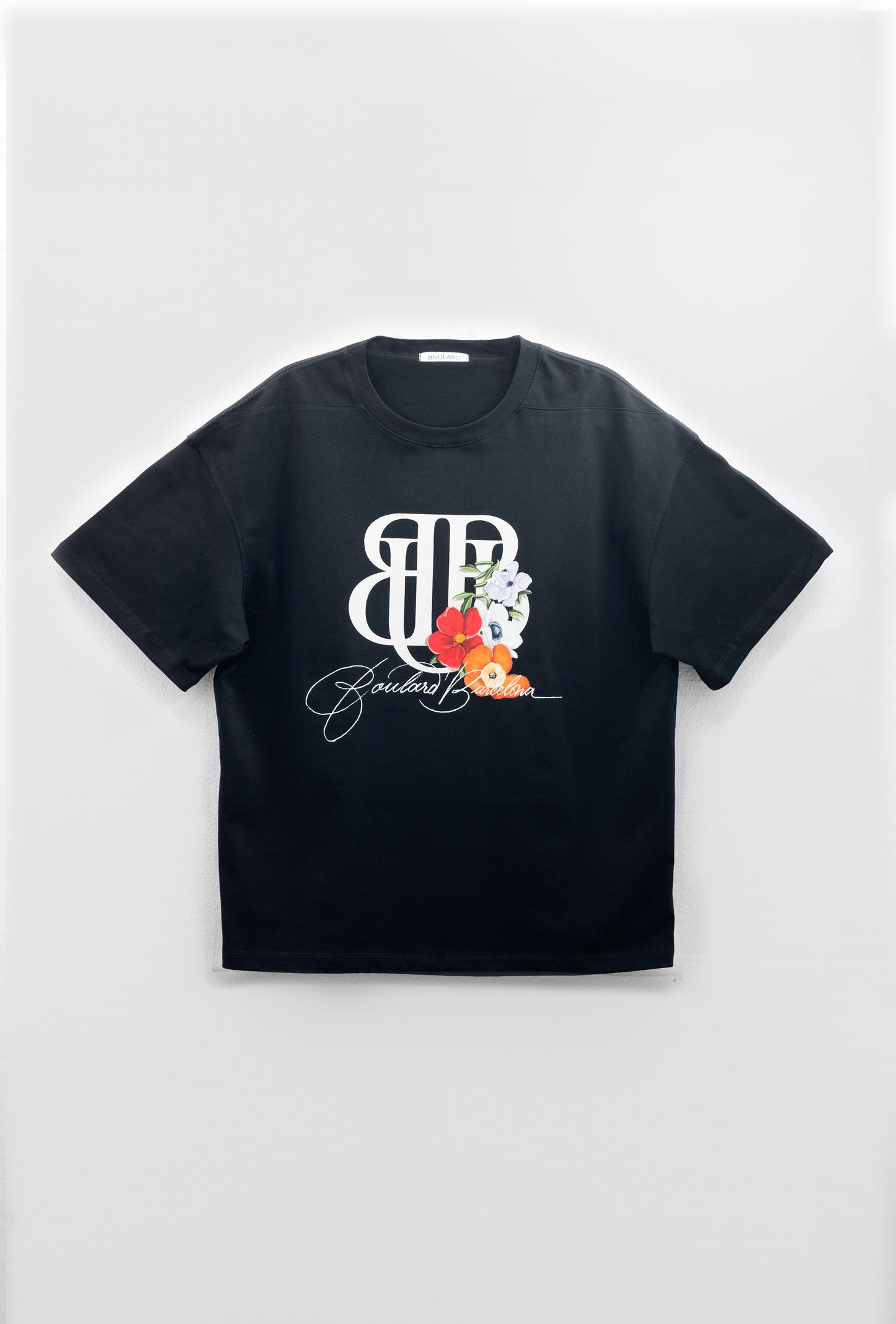 SHORT SLEEVE COTTON T-SHIRT FRONT FLOWER LOGO